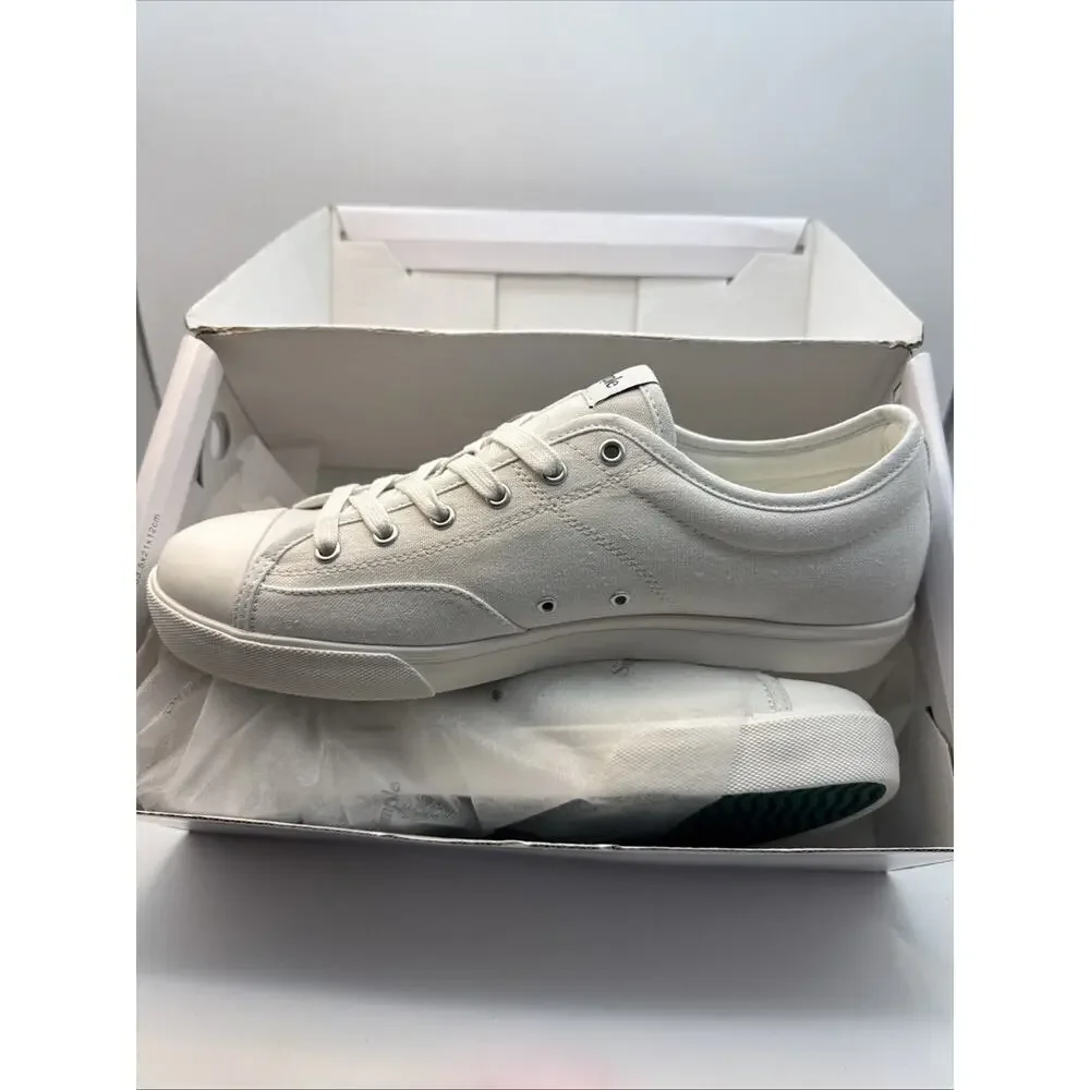 Simple Shoes S1 Organic Cotton Canvas Trainers White/White M12/W14